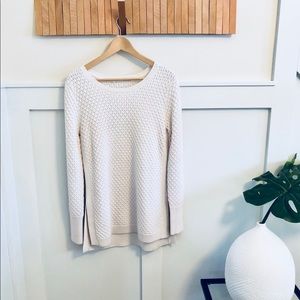 Athleta Honeycomb Sweater in Cloud White